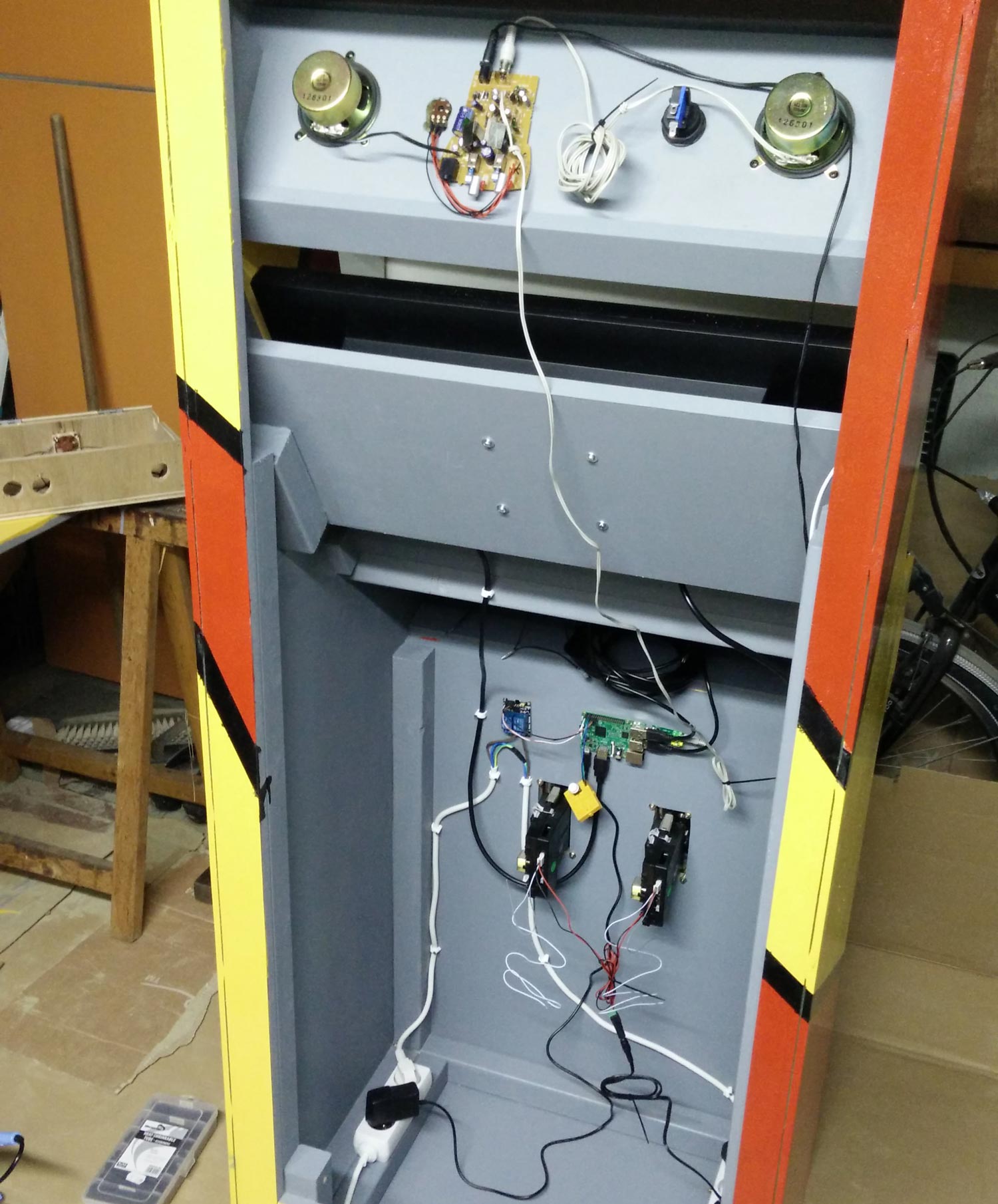 the insides of the arcade from behind