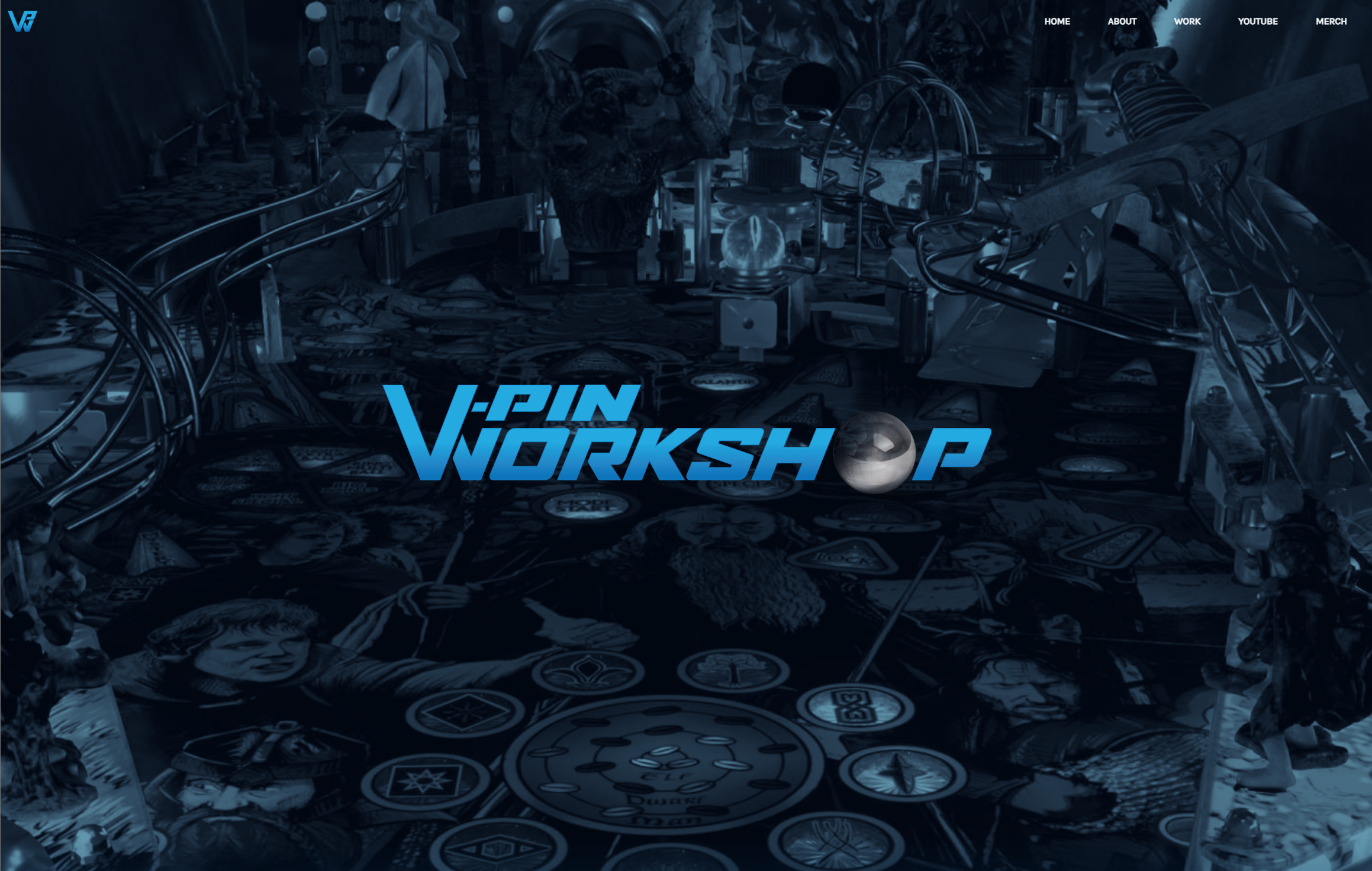 Screenshot of the V-Pin workshop website's homepage