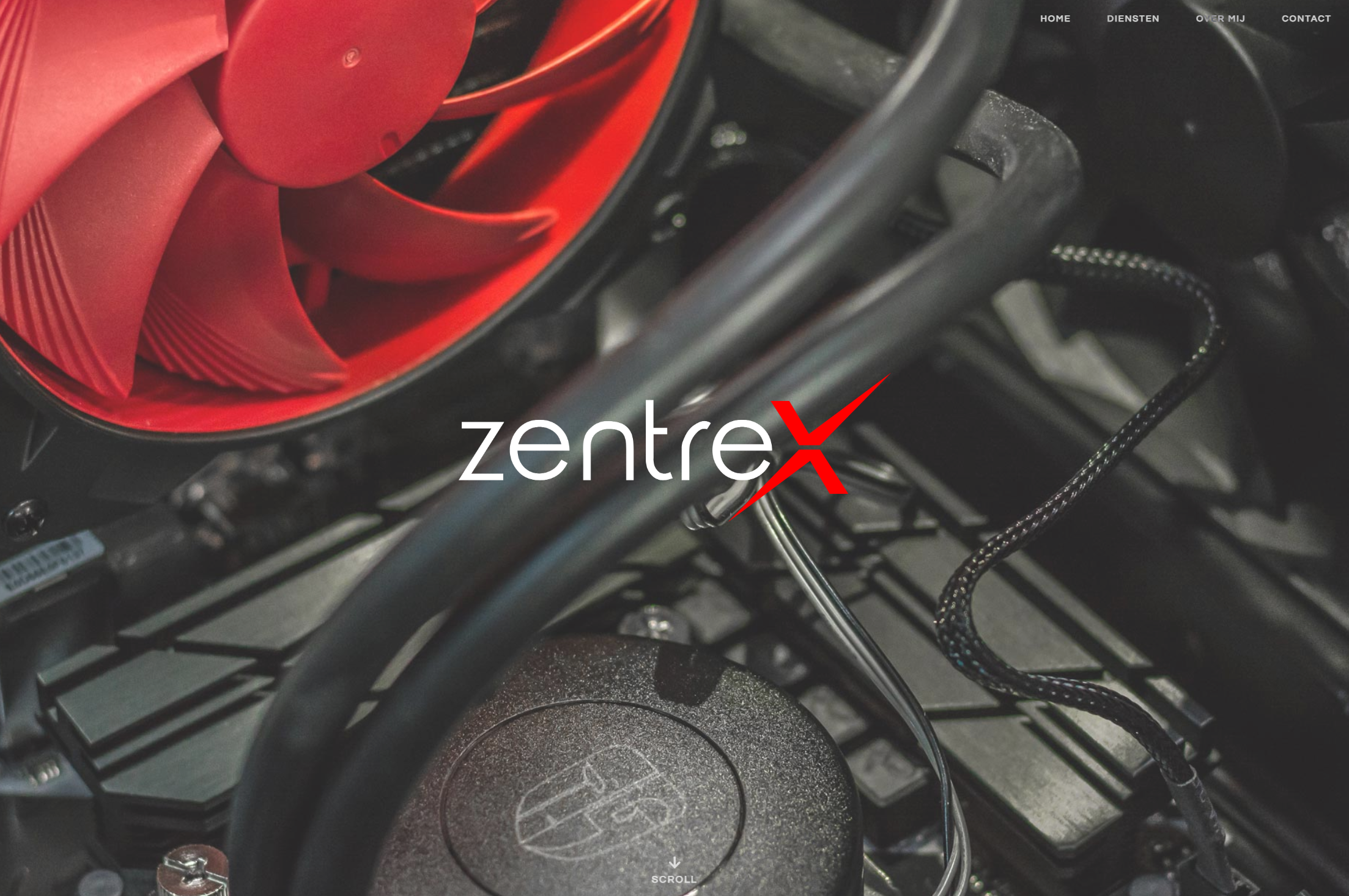 Screenshot of the Zentrex website landing page